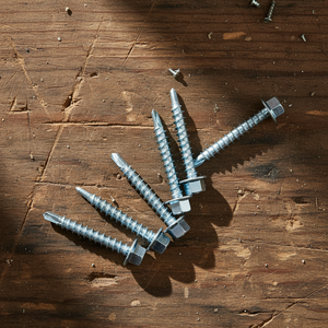 Vis autoperceuses PDC Modèle 14 à tête hexagonale avec pointe TEK, classes 4.8 et 6.8, filetage grossier, en acier au carbone zingué, en pouces - Product Image 1