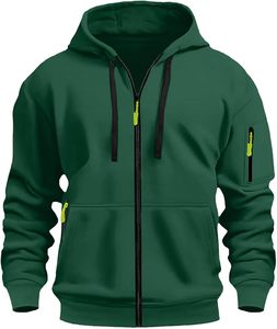 Men's Winter Warm Zip Hoodie <b>Thick</b> <b>Fleece</b> Hooded Sweatshirt with Full Front Zipper Adjustable Hood and Soft Interior for Cold - Product Image 5