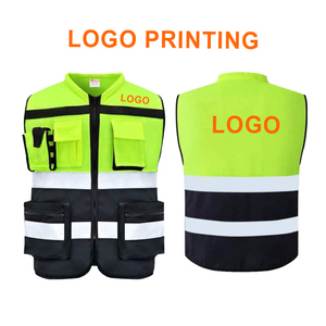 Gilet de sécurité réfléchissant haute visibilité pour hommes, 100% polyester, style veste avec poches et fermeture éclair, pour agents de sécurité - Product Image 3