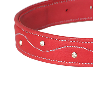 Collier pour chien élégant en cuir véritable souple avec cristaux Swarovski, rembourré, réglable, fait main, durable, confortable et robuste - Product Image 6