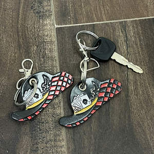 Llavero de Cuero Vacuno Genuino Hecho a Mano con Diseño a Cuadros de Vaquero del Oeste, Clip para Llaves, Regalo para Hombres y Mujeres - Product Image 5