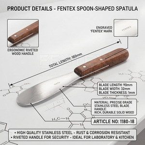 Espátula Farmacéutica de Acero Inoxidable con Mango de Madera y Remaches de Latón – Ideal para Ungüentos y Mezclas de Polvos Químicos en Laboratorio - Product Image 4