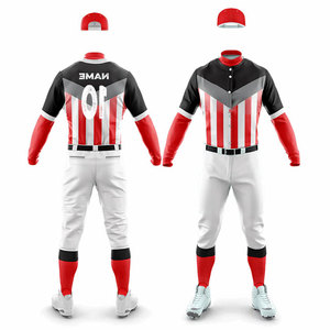 <b>Baseball</b> Jersey Uniform Pant <b>Set</b> Custom Fully Sublimated Lining Design Solid Color Button Up Jersey with Pockets Pants Uniform - Product Image 1