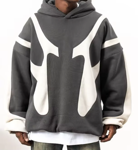 Sudadera con Capucha Extra Grande Personalizada Premium para Hombre, Sudadera con Capucha de Forro Polar Grueso con Bloques de Color, Ropa Casual de Moda para Otoño - Product Image 1