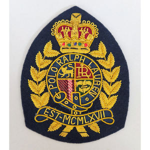 ตราปักมือลายใบไม้พร้อมมงกุฎ ขนาด 8 x 10 ซม. งานแฮนด์เมดขายดีที่สุด เหมาะสำหรับติดเสื้อแจ็คเก็ตและเสื้อเบลเซอร์ - Product Image 1