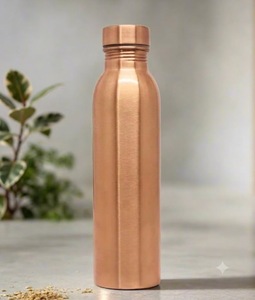 Botella de Agua de Cobre, Diseño Minimalista, Portátil, para Viajes, Incluye Tapas - Product Image 5
