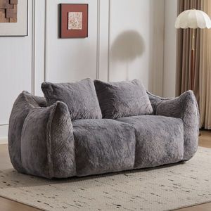 Ultra Soft Fluffy Loveseat Bean Bag Sofa Giant Bean Bag Couch for Adults Oversized Chase Lounge Chair for Indoor Living Room - Product Image 1