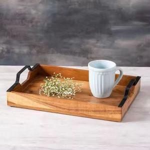 Plateaux de service en bois pour thé, café, collations, petit-déjeuner, style arabe moderne, plats de service pour table, Ramadan, Eid, occasions festives - Product Image 3