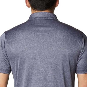 Men's Solid Color Short Sleeve Polo Shirt Casual Knitted Fabric <b>Blue</b> Gray - Product Image 6