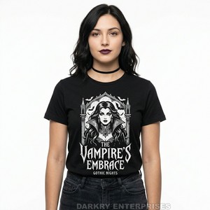Camiseta Gráfica Personalizada para Mujer, Fabricante de Camisetas con Estampado de Murciélago Gótico, Camiseta de Algodón para Mujer, Estilo Urbano Vintage, Camiseta Negra, Talla Grande - Product Image 3