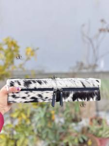 New Designer Cowhide Fur Leather <b>Heat</b> Resistant Leather Hair Straightener Curling Iron Cases Perfect Organizer for Hair Tools - Product Image 2