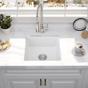 Lavello da Bar Sottopiano in Quarzo 45,7 cm L x 40,6 cm L per Cucina con Griglia e Filtro Inclusi - Product Image 2