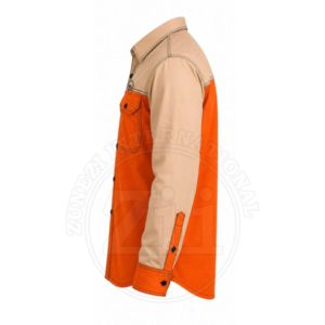 Camisa de Trabajo Ignífuga Naranja Beige para Hombre, Resistente al Calor 300C-500C, Corte Regular, Ropa de Seguridad para Fábrica y Taller - Product Image 1