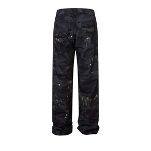 Custom Wide Leg Denim <b>Jeans</b> With Embroidery Logo Loose Fit Casual Pants Mid Waist Plus Size Cotton Material - Product Image 3