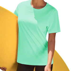 Compre Ahora Camiseta Deportiva para Mujer, Tejido Elástico Ligero, Resistente al Sudor, Ropa de Gimnasio para Mujer, Suministro OEM ODM - Product Image 4