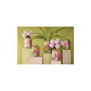 Vase à fleurs en métal émaillé de luxe, pot décoratif floral peint à la main, centre de table, décoration de mariage et de maison, grand pot de rangement - Product Image 4