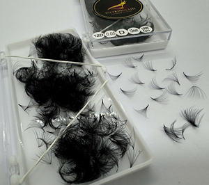 Extensiones de Pestañas Coreanas PBT Negro Mate 500 1000, Fans de Pestañas Pre-Enlazadas, Cajas para Pestañas con Logotipo Personalizado - Product Image 3