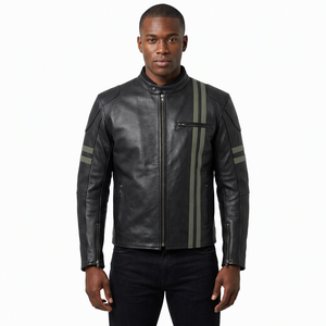 Veste de motard en cuir sur mesure avec poches pour protections amovibles Fabricant OEM - Product Image 4