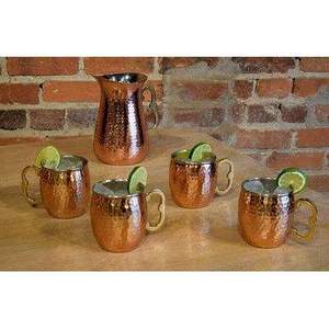 Indian Manufacturer's Set of Four Copper Mugs with Handle <b>Jug</b> for Direct Drinking Water - Product Image 5