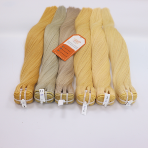 Bundles de trame d'extensions de cheveux humains droits soyeux avec fermeture à lacet large gamme de longueurs couleurs 45% plus long rapport - Product Image 5