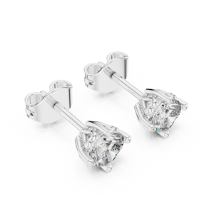 Luxury Silver Vintage Solitaire IGI Certified Diamond <b>Stud</b> <b>Earrings</b> Minimalist Unisex <b>Fine</b> Jewelry - Product Image 2