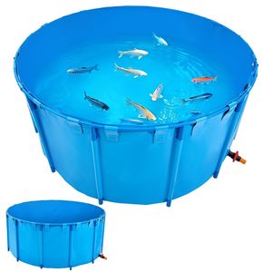 Estanque Plegable de PVC para Peces Koi de 1320 Galones de Capacidad, Redondo, con Marco Estable, para Peces Dorados, Estanque Elevado con Lona y Accesorios para Acuarios - Product Image 1