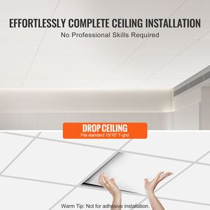 Pannelli per Controsoffitto in Schiuma PVC Premium, Confezione da 12, 60x60 cm, Facile Installazione a Incastro, Ignifughi e Flessibili - Product Image 5