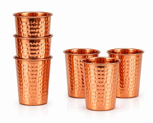 Verre à boire en cuivre pur martelé, fait main en Inde - Product Image 5