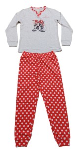 Ensemble deux pièces hiver pour femme : T-shirt à manches longues en jersey de coton imprimé animal et pantalon, séchage rapide - Product Image 3