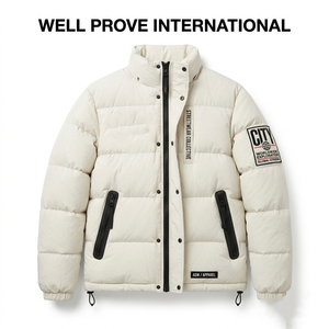 Premium Knitted Breathable Quick Dry Puffer <b>Jacket</b> 70D Polyester 280GSM Warm Custom <b>Rhinestone</b> Logo Design - Product Image 2