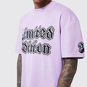 เสื้อยืดผู้ชายพิมพ์โลโก้ตามสั่ง ทรงหลวม ไหล่ตก ผ้าคอตตอนหนานุ่ม ใส่สบาย คลายร้อน เหมาะสำหรับฤดูร้อน - Product Image 3