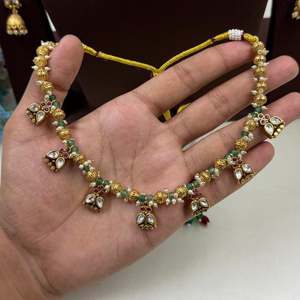 Tanvi Heritage Delicate 18K <b>Gold</b> Plated Bridal Necklace and Earring <b>Set</b> - Product Image 2