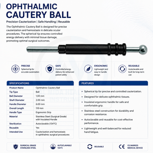 Al Mida Healthcare Ophthalmic Cautery Ball Instrument chirurgical manuel de cautérisation ophtalmique Classe II Certifié CE AMHC-R-374 Garantie 1 an ISO13485 - Product Image 6
