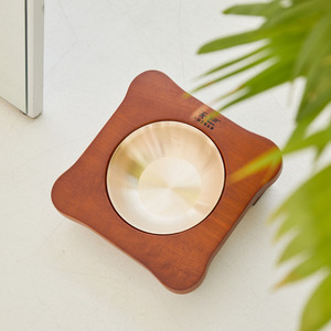 NOBBAN Premium Korean Traditional Bangjja Yugi Bronzeware Pet Bowl for <b>Dogs</b> & Cats (Single/Double) - Product Image 2