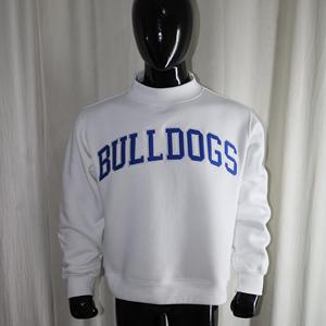 WHITE Mock <b>Neck</b> Sweatshirt BLUE Applique Embroidery wide <b>neck</b> Sweatshirt URBAN PRODUCTIONS - Product Image 2