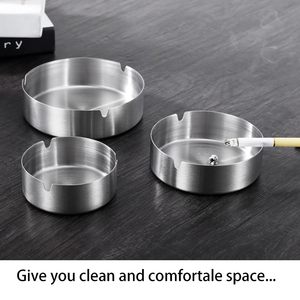 Couvercle de cendrier à cigarettes coupe-vent en acier inoxydable Design classique Plateau à fumer en métal pour bureau à domicile pour la décoration de cigares - Product Image 3