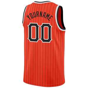 Custom Sublimated Basketball Jersey <b>Red</b> Striped <b>Mesh</b> Tank <b>Top</b> Adult Unisex Breathable Athletic Wear Custom Team Name Front Print - Product Image 2
