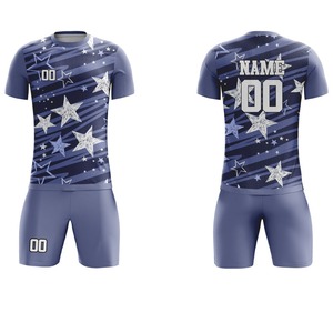 Uniforme de football personnalisé à séchage rapide, antibactérien, 100% polyester, protection UV, haute qualité, manches courtes, respirant, été - Product Image 1