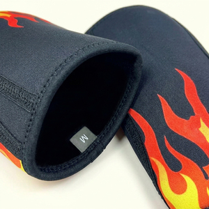Fire Flame Printed Gym Workout <b>Knee</b> <b>Support</b> Sleeves OEM Heavy Duty Weightlifting <b>Compression</b> Guards Bulk Wholesale - Product Image 4