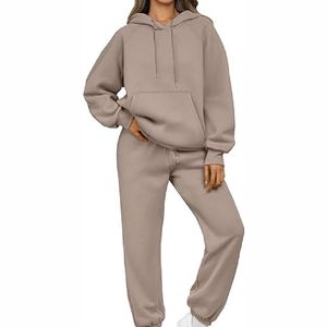 Conjunto de 2 Piezas de Sudadera con Capucha y Pantalones Deportivos Extra Grandes para Mujer, Impresión Personalizada OEM, Felpa de Algodón Grueso, Ecológico, 320g, Ropa Urbana - Product Image 1