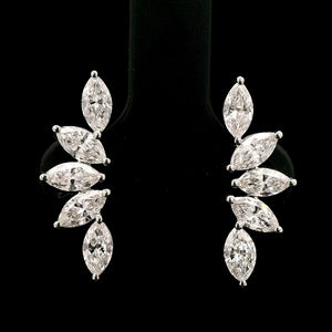 1ct 14K White Gold Marquise Lab Grown Diamond Petal Shape <b>Helix</b> Earrings Elegant Ear <b>Helix</b> <b>Stud</b> Minimal Fine Jewelry for Women - Product Image 1