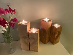 Porte-bougie en bois durable, accessoire décoratif pour bougie - Product Image 3