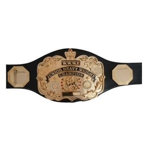 Ceinture de champion de la catégorie poids lourd junior WWE, design plaqué or, sangle noire, ceinture de championnat de lutte de collection - Product Image 1
