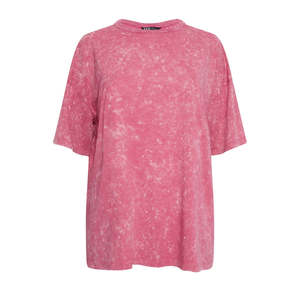 Nueva Camiseta Oversize de Mujer con Hombros Caídos, Lavado Ácido, Tallas Grandes, Ligera, Ecológica, con Bordado y Estampado Puff Completo - Product Image 6