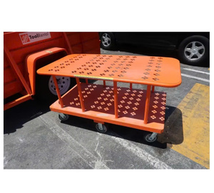 Warehouse Security Heavy Duty Double Platform <b>Cart</b> 2 Tier Steel Truck Vietnam Factory ISO Certified High Durability OEM Sale - Product Image 4
