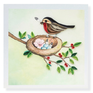 Wholesale Quilling Card Bird On The Nest Design Theme Animal <b>Handmade</b> Greeting Card With Envelope Quilled Card For <b>Paper</b> Gifts - Product Image 1