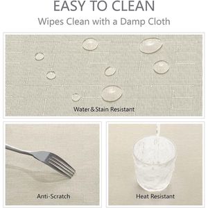 Tovaglia Rettangolare in Poliestere 60x84 Pollici, Effetto Lino, Resistente alle Macchie e alle Pieghe, Lavabile, Decorativa per Tavoli - Product Image 3