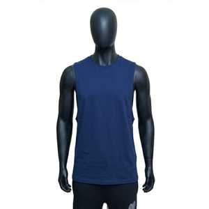Camiseta sin Mangas Azul para Hombre, Unisex, de Algodón, Informal, para Gimnasio, Suave, Transpirable, Chaleco de Verano, Cómodo, Ajustado, para Entrenamiento Muscular - Product Image 1