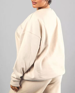 Fabricant OEM, vente en gros, logo personnalisé, sweat-shirts surdimensionnés pour femmes, molleton lourd, 100% coton, 380 GSM, col rond, multicolores - Product Image 2