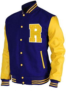 Veste Varsity à blocs de couleurs pour hommes, fermeture éclair, col montant, style baseball, avec manches - Product Image 3